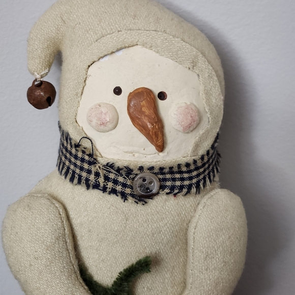 ⛄🎄Rustic Handmade Crafted Snowman Ornament Decoration Primitive - Picture 2 of 4